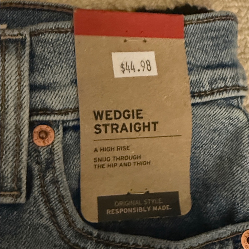 Levi's Blue Denim Wedgie Straight Jeans